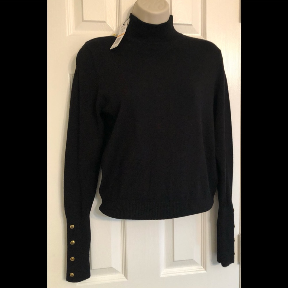 Brand New with tag Joseph A Petite Small Black Ribbed Turtle Neck New With Tags.